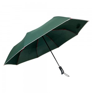 Ovida 3-folding Umbrella Red Fiberglass Ribs Custom Umbrella With Logo Unique Bag