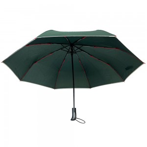 Ovida 3-folding Umbrella Red Fiberglass Ribs Custom Umbrella With Logo Unique Bag
