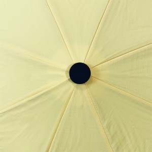 Ovida Full-auto Folding Umbrella Wooden Handle Pongee Fabric Light Color With Logo