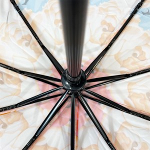 Ovida 23inch 10ribs Custom Umbrella With Flowers’ Pattern High-end Luxury Umbrella