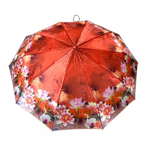 Ovida 23inch 10ribs Large Folding Umbrella Polyester Fabric With Pattern Custom Umbrella