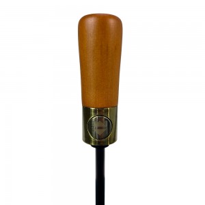 OVIDA Automatic 3 Folding Umbrella with Wood Handle Wind Resistant for Men and Women Business Gifts