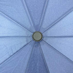 OVIDA Automatic 3 Folding Umbrella with Wood Handle Wind Resistant for Men and Women Business Gifts