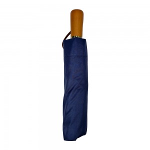 OVIDA Automatic 3 Folding Umbrella with Wood Handle Wind Resistant for Men and Women Business Gifts