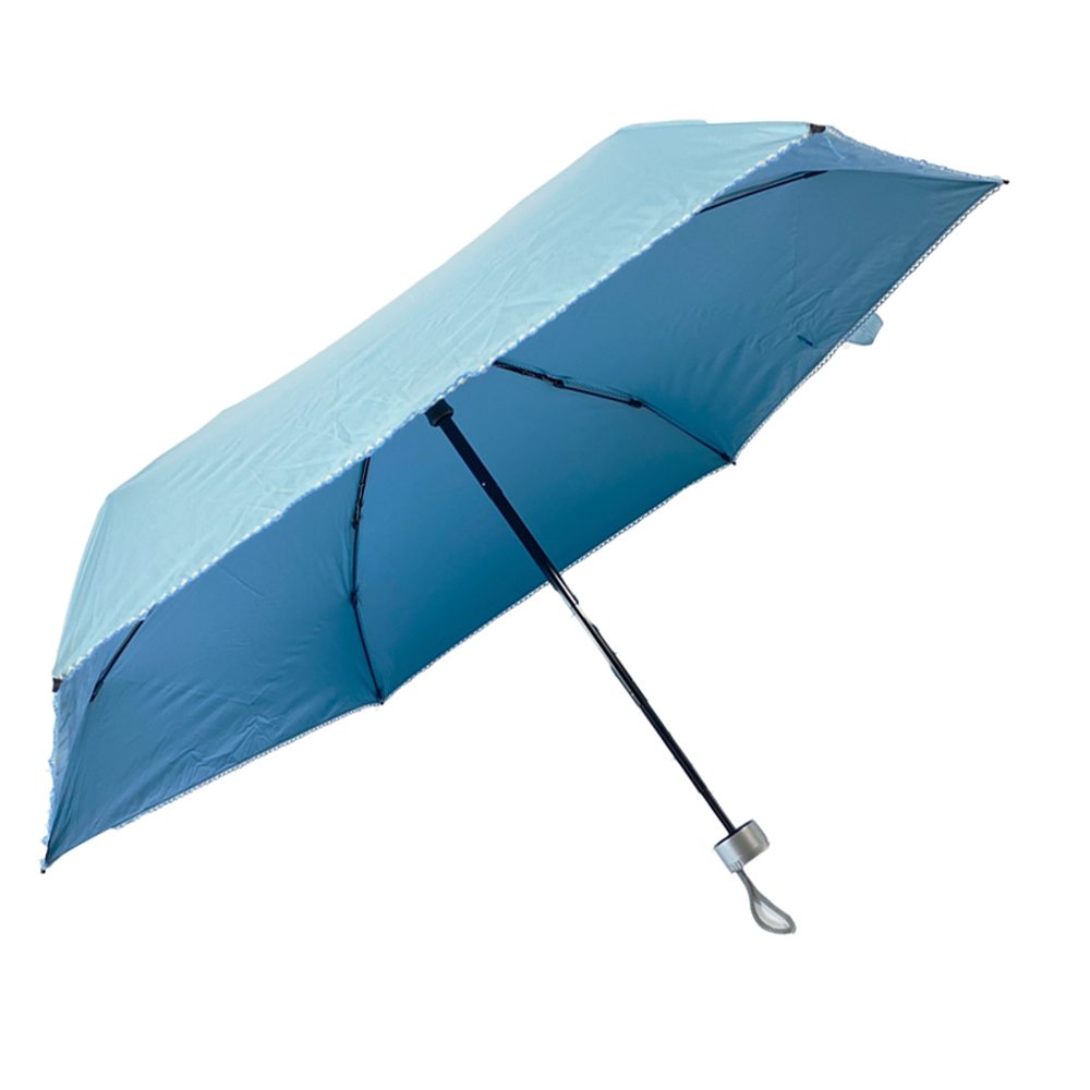 OEM Supply Girl Princess Umbrella - Ovida 5folding super slim mini umbrella with customized lace piping rain umbrella – DongFangZhanXin