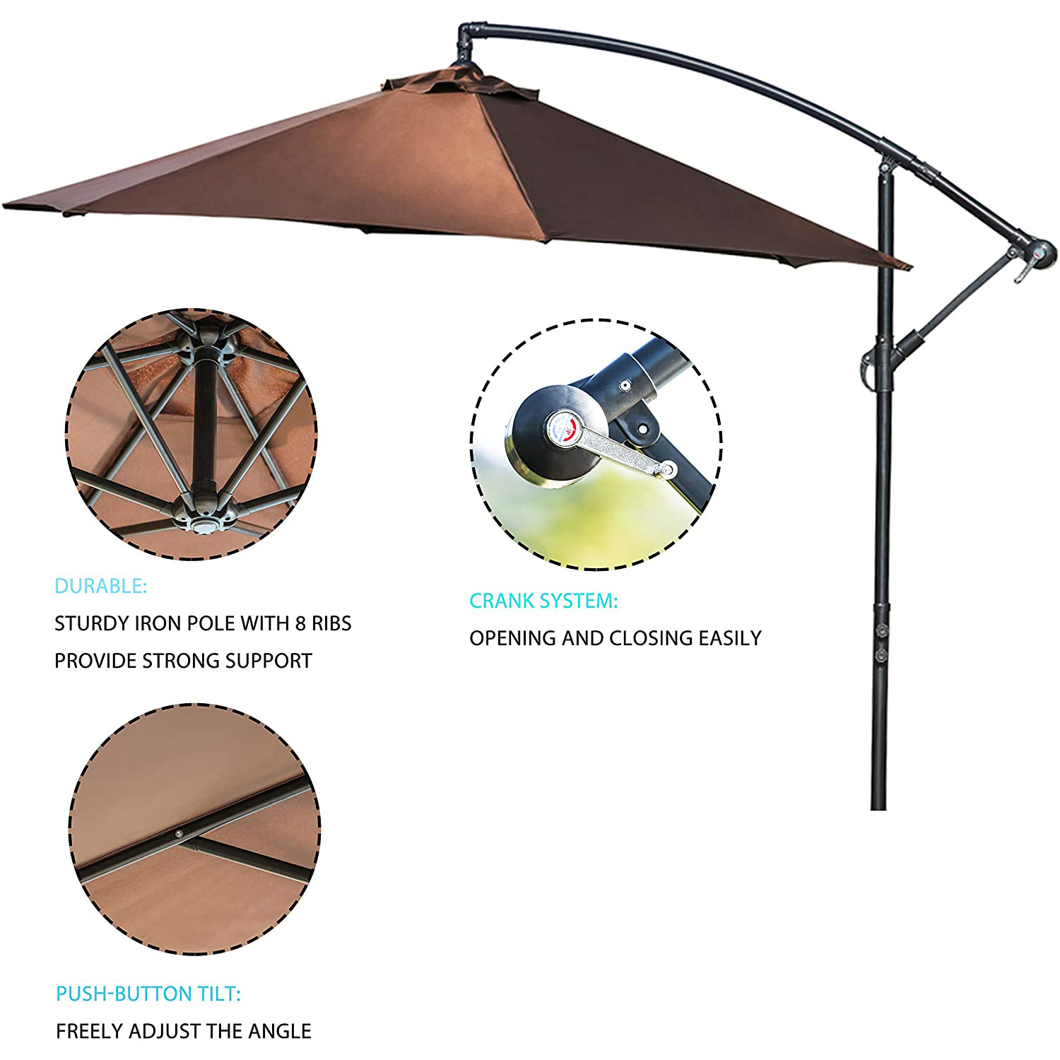 factory customized Transparent - 3m*6ribs high quality heavy duty large outdoor umbrella garden parasol patio umbrella – DongFangZhanXin detail pictures