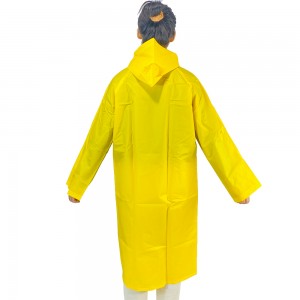 I-Ovida Eshibhile I-Raincoat Yabantu Abadala I-Ovida I-Raincoat Enzima Ephelele I-PVC Recycling Sebenzisa i-Yellow Rain Gear enobungani nemvelo