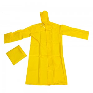 Ovida Cheap Adult Raincoat Overall Heavy Duty rain coat PVC Recycling use Eco-friendly Yellow Rain Gear