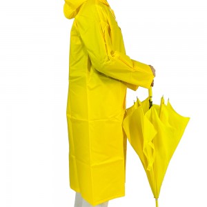 I-Ovida Eshibhile I-Raincoat Yabantu Abadala I-Ovida I-Raincoat Enzima Ephelele I-PVC Recycling Sebenzisa i-Yellow Rain Gear enobungani nemvelo