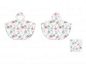 Ovida Bonic disseny de flors bonic vestit de pluja per a l'aire lliure impermeables per a nens i dones impermeable plegable