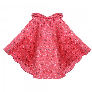 Ovida rain cape with star design for girls Eco-friendly Material Promotional Plastic Portable Rain Coat rain wear