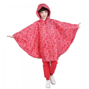 Ovida rain cape with star design for girls Eco-friendly Material Promotional Plastic Portable Rain Coat rain wear