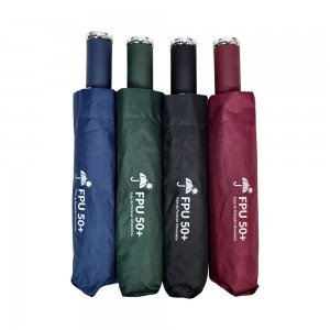 OVIDA Auto Flashlight Umbrella 3 Fold Umbrellas Logo Print Umbrella with LED Light Handle