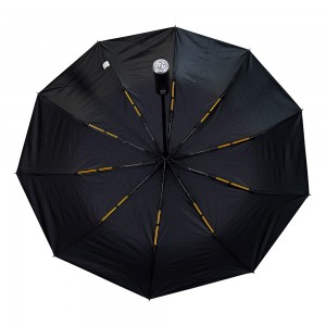 OVIDA Auto Flashlight Umbrella 3 Fold Umbrellas Logo Print Umbrella with LED Light Handle