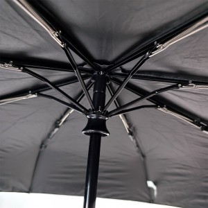 OVIDA Wholesale Automatic Ring Hook Handle Umbrella Windproof 3 Fold Compact Travel Custom Logo UV Protection