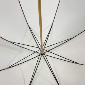 Δώρο Ovida για γυναίκες, εξαιρετικής ποιότητας, ίσια ομπρέλα από καθαρό μπεζ χρώμα με χρυσή λαβή-φίδι