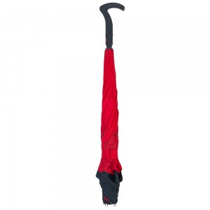 Ovida Hot Selling New Products Stock Custom Double Layer Inside Out 7 Shape Handle inverted Reverse Umbrella With Logo Prints