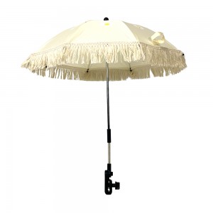 Ovida Wholesale high quality UV silver coating clip stroller parasol clamp baby umbrella custom logo clip on umbrella