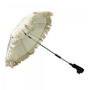 Ovida Wholesale high quality UV silver coating clip stroller parasol clamp baby umbrella custom logo clip on umbrella