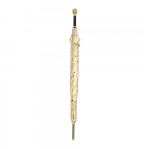 Ovida digital printing diamond handle sombrilla golden frame fold lady luxury umbrella custom