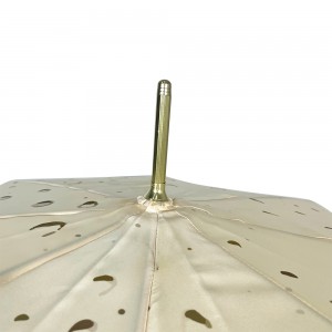 Ovida digital printing diamond handle sombrilla golden frame fold lady luxury umbrella custom