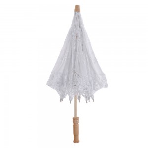 Ovida Mini Vintage Paj Ntaub Dawb Lace Umbrella rau Khoom Plig Hnub Yug Duab Tshoob Kos Khoom Plig Kho Kom Zoo Nkauj Rau Tog