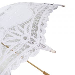 Ovida Mini Vintage Paj Ntaub Dawb Lace Umbrella rau Khoom Plig Hnub Yug Duab Tshoob Kos Khoom Plig Kho Kom Zoo Nkauj Rau Tog