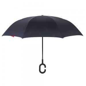 Ovida Double Layer Reverse Umbrella nwere akwụkwọ ebipụtara maka onyinye na mgbasa ozi Nhazi ahaziri ahazi