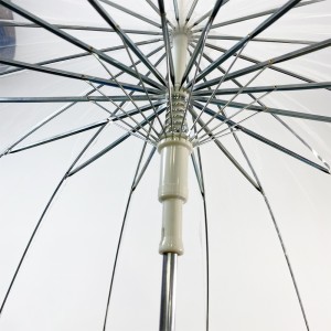 Umbrelă de golf automată cu 16 nervuri, dreaptă și transparentă