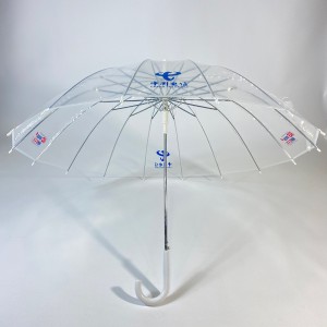 Umbrelă de golf automată cu 16 nervuri, dreaptă și transparentă