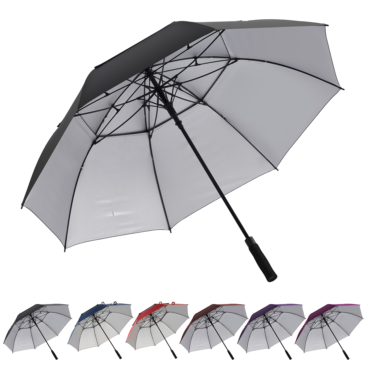 Two layer strong storm proof custom golf umbrellas (1)