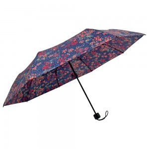 OVIDA Customized Manual Travel Umbrella with Logo Print Windproof Three-folding Promotional Umbrella