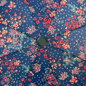 OVIDA Customized Manual Travel Umbrella with Logo Print Windproof Three-folding Promotional Umbrella