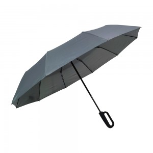 OVIDA Automatic Open 3 Folding 102cm 10 Ribs Umbrella Portable Travel Gift Umbrella Buckle Handle Custom Logo