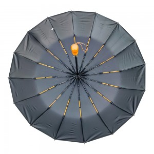 OVIDA 105cm Open Diameter Fully-Automatic Three-Folding Wooden Handle Umbrella 16K Customizable Logo Advertising