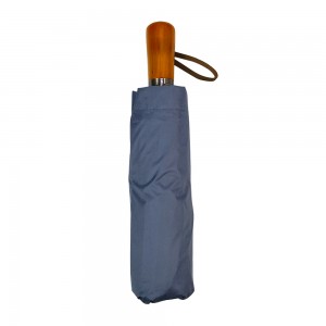 OVIDA 105cm Open Diameter Fully-Automatic Three-Folding Wooden Handle Umbrella 16K Customizable Logo Advertising
