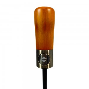 OVIDA 105cm Open Diameter Fully-Automatic Three-Folding Wooden Handle Umbrella 16K Customizable Logo Advertising