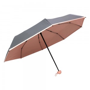 Ụlọ ọrụ mmepụta ihe OVIDA nke e ji akara pụrụ iche mee, Titanium Silver Capsule Mini Umbrella, UV Protection Parasol maka ụmụ nwanyị