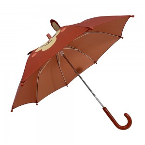 OVIDA 15 Inch 8 Ribs 3D Animal Ear Cute Mini Umbrella Safe Manual Open Kids Umbrella