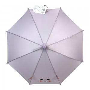 Ô dù trẻ em OVIDA Mini 3D mở bằng tay với thiết kế hình mèo tím độc đáo.