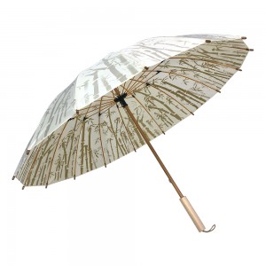 OVIDA Chinese Traditional Manual Open Paper Umbrella Eco-friendly Bamboo Straight Umbrella