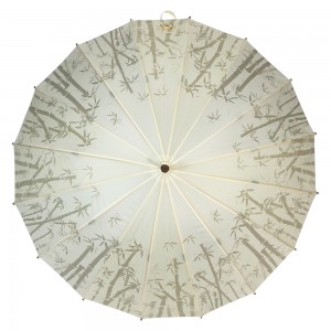 OVIDA Chinese Traditional Manual Open Paper Umbrella Eco-friendly Bamboo Straight Umbrella