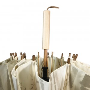 OVIDA Chinese Traditional Manual Open Paper Umbrella Eco-friendly Bamboo Straight Umbrella