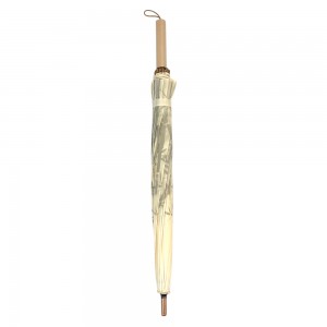 OVIDA Chinese Traditional Manual Open Paper Umbrella Eco-friendly Bamboo Straight Umbrella
